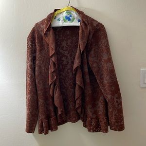 Chicos, size 2, dark red cardigan